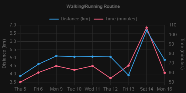 Strava activities chart